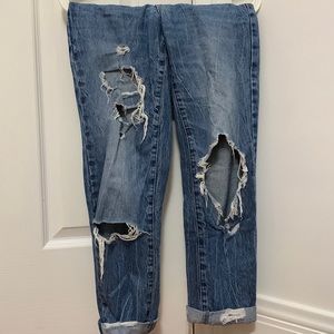 Garage ripped mom jeans